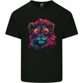 A Retrowave Lion Kids T-Shirt Childrens Black