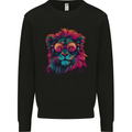 A Retrowave Lion Mens Sweatshirt Jumper Black