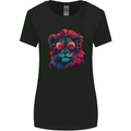 A Retrowave Lion Womens Wider Cut T-Shirt Black