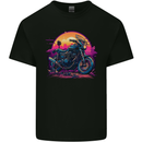 A Retrowave Motorbike Motorcycle Biker Mens Cotton T-Shirt Tee Top Black