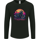 A Retrowave Motorbike Motorcycle Biker Mens Long Sleeve T-Shirt Black