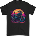 A Retrowave Motorbike Motorcycle Biker Mens T-Shirt 100% Cotton Black