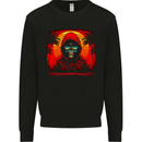 A Retrowave Skeleton With Holiday Sunset Skull Mens Sweatshirt Jumper Black