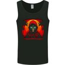 A Retrowave Skeleton With Holiday Sunset Skull Mens Vest Tank Top Black