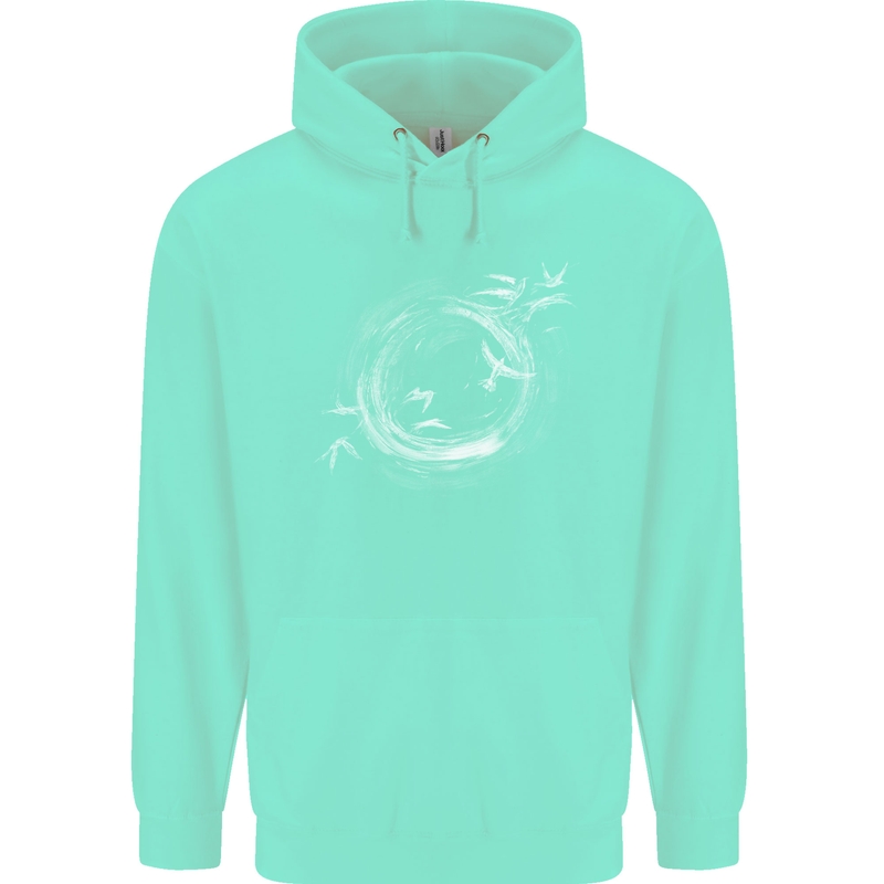A Ring of Birds Birdwatching Birdwatcher Birding Childrens Kids Hoodie Peppermint