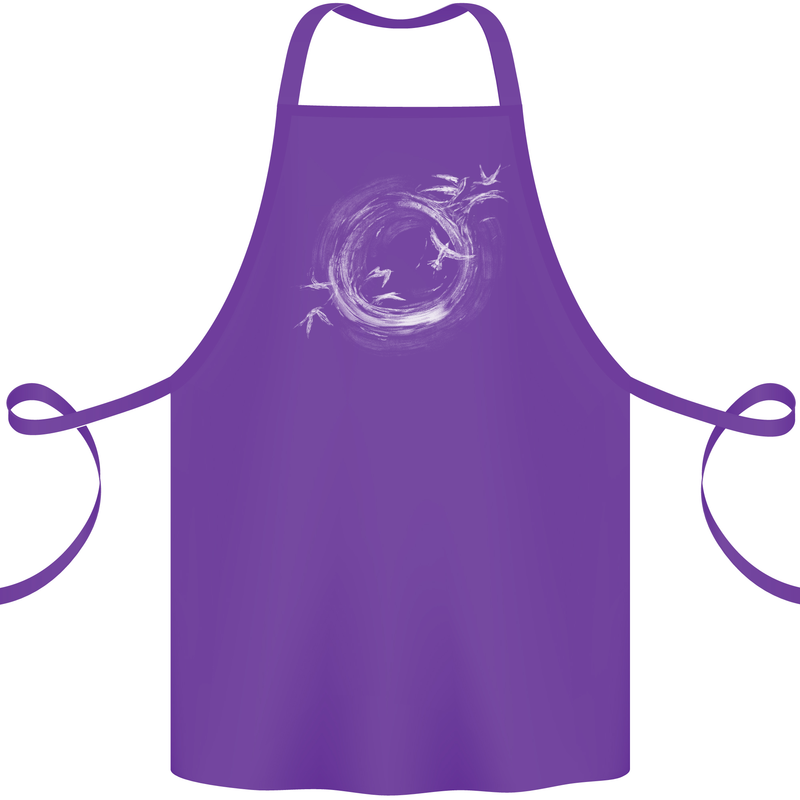 A Ring of Birds Birdwatching Birdwatcher Birding Cotton Apron 100% Organic Purple