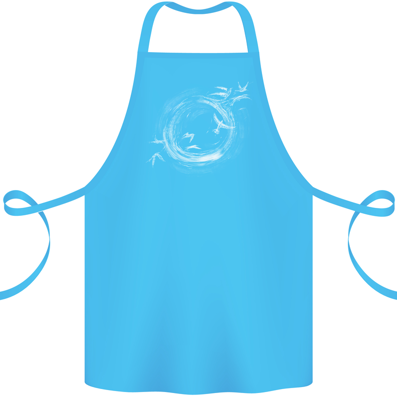 A Ring of Birds Birdwatching Birdwatcher Birding Cotton Apron 100% Organic Turquoise