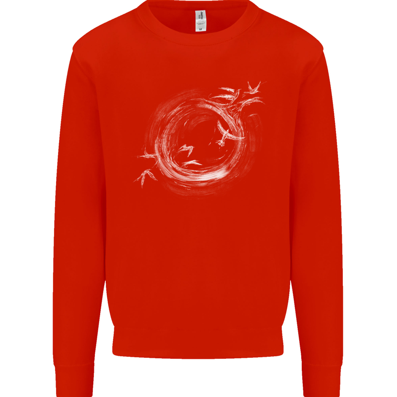 A Ring of Birds Birdwatching Birdwatcher Birding Kids Sweatshirt Jumper Bright Red