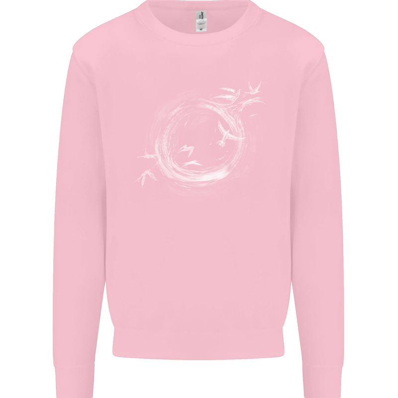 A Ring of Birds Birdwatching Birdwatcher Birding Kids Sweatshirt Jumper Light Pink