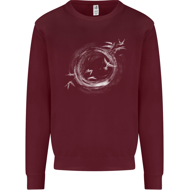 A Ring of Birds Birdwatching Birdwatcher Birding Kids Sweatshirt Jumper Maroon