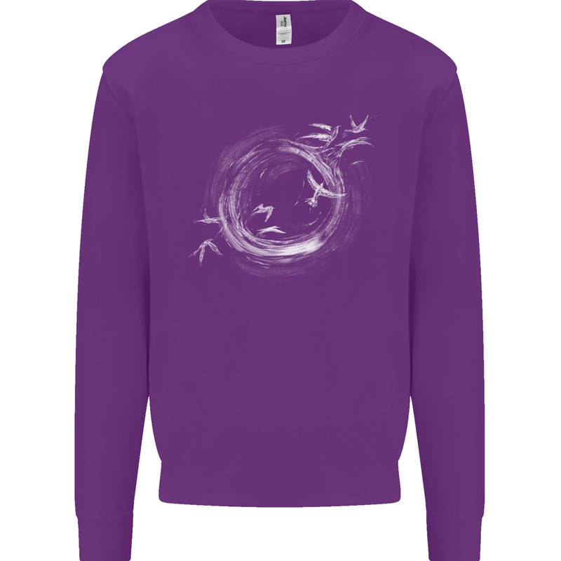 A Ring of Birds Birdwatching Birdwatcher Birding Kids Sweatshirt Jumper Purple