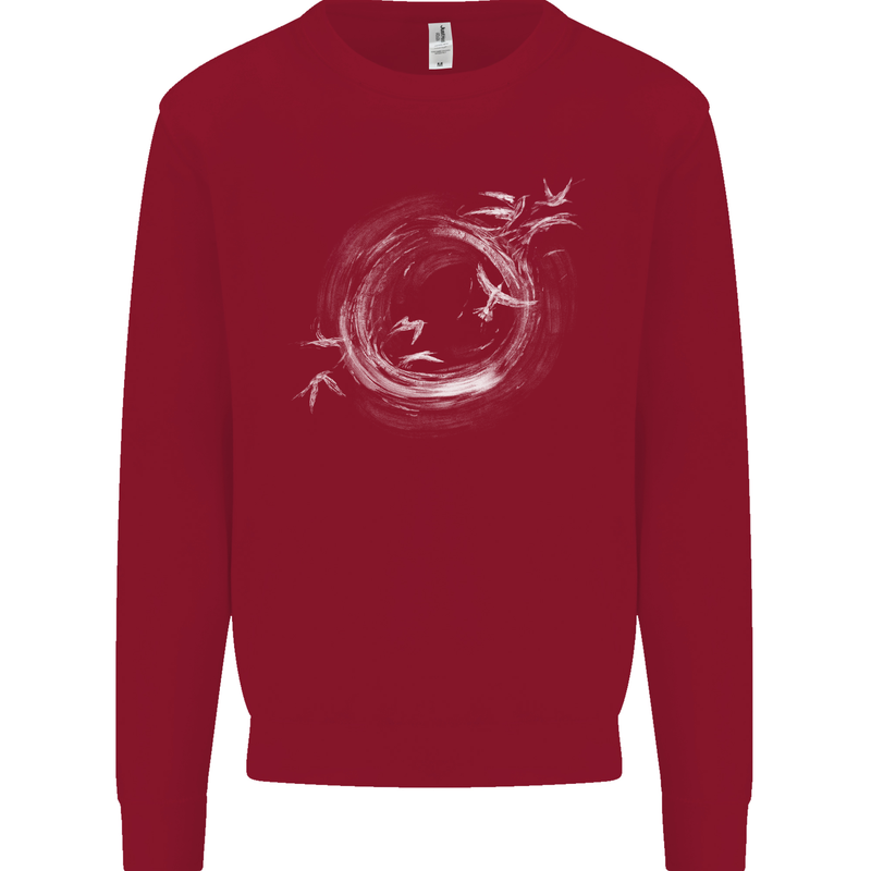 A Ring of Birds Birdwatching Birdwatcher Birding Kids Sweatshirt Jumper Red