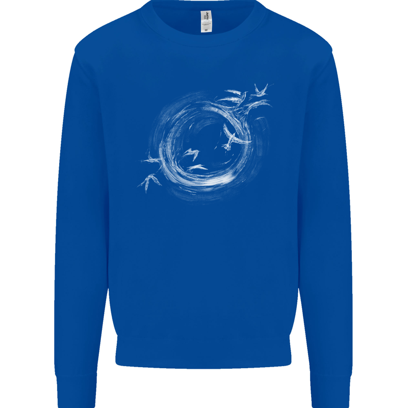 A Ring of Birds Birdwatching Birdwatcher Birding Kids Sweatshirt Jumper Royal Blue