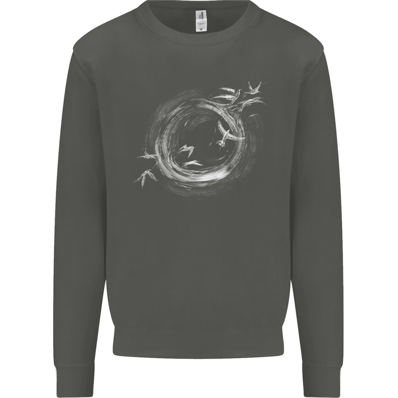 A Ring of Birds Birdwatching Birdwatcher Birding Kids Sweatshirt Jumper Storm Grey