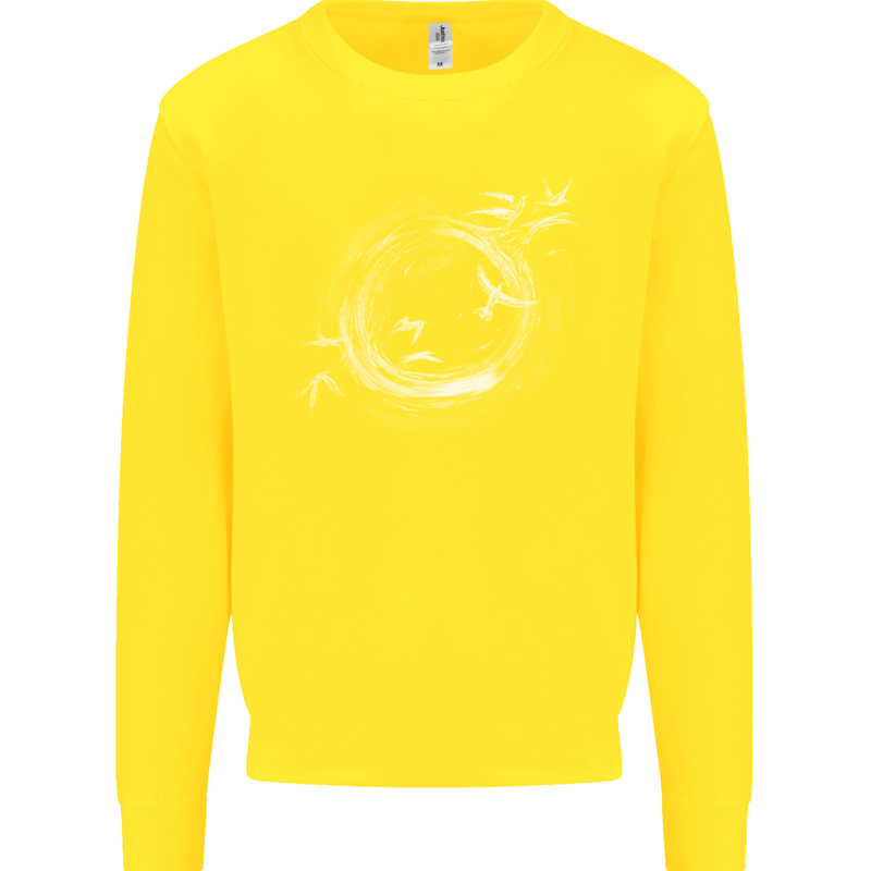 A Ring of Birds Birdwatching Birdwatcher Birding Kids Sweatshirt Jumper Yellow