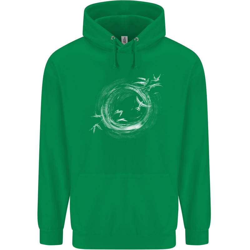 A Ring of Birds Birdwatching Birdwatcher Birding Mens 80% Cotton Hoodie Irish Green