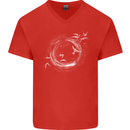 A Ring of Birds Birdwatching Birdwatcher Birding Mens V-Neck Cotton T-Shirt Red