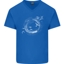 A Ring of Birds Birdwatching Birdwatcher Birding Mens V-Neck Cotton T-Shirt Royal Blue