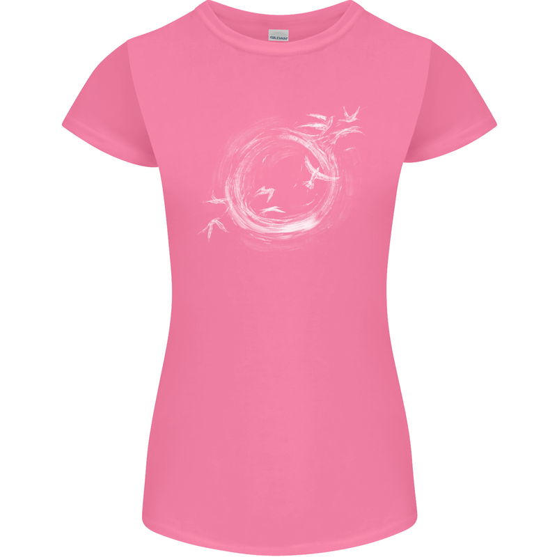 A Ring of Birds Birdwatching Birdwatcher Birding Womens Petite Cut T-Shirt Azalea