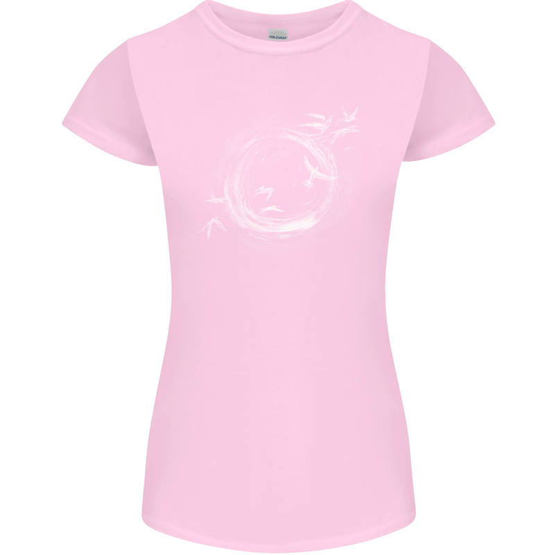 A Ring of Birds Birdwatching Birdwatcher Birding Womens Petite Cut T-Shirt Light Pink