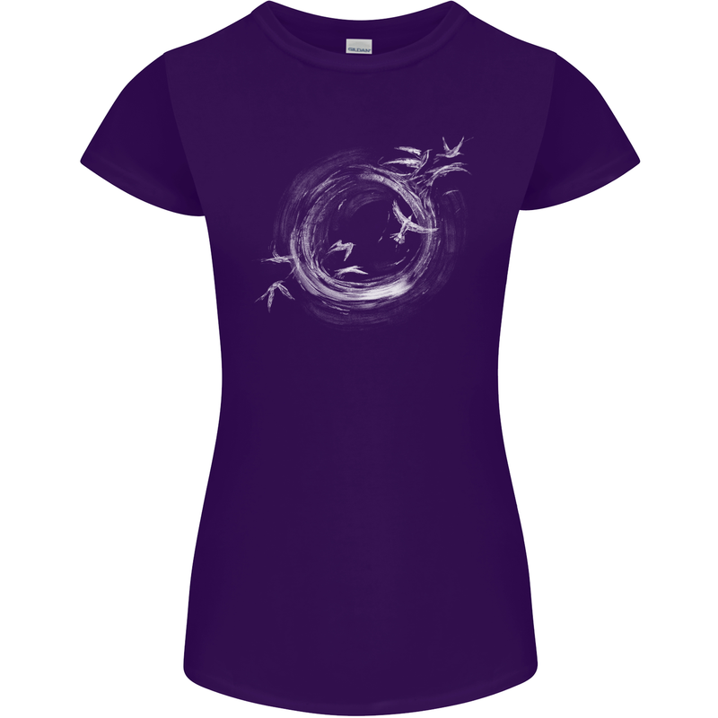 A Ring of Birds Birdwatching Birdwatcher Birding Womens Petite Cut T-Shirt Purple