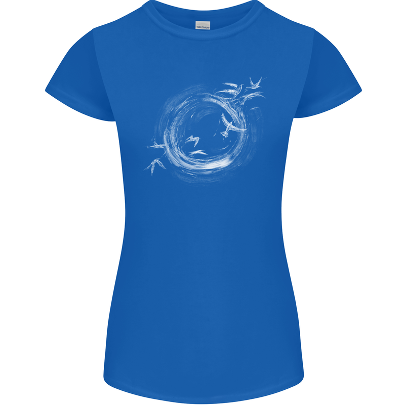 A Ring of Birds Birdwatching Birdwatcher Birding Womens Petite Cut T-Shirt Royal Blue