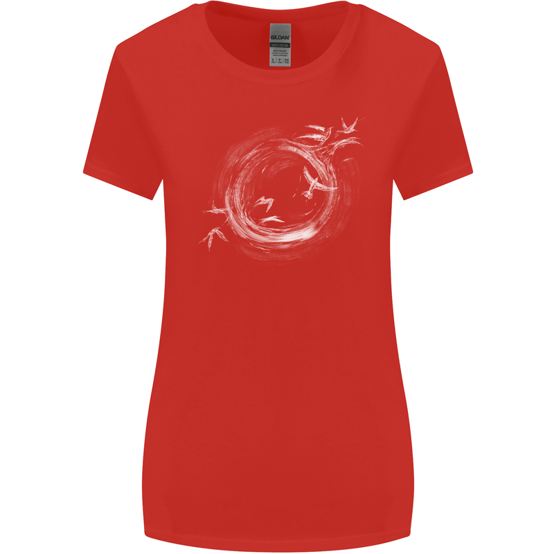 A Ring of Birds Birdwatching Birdwatcher Birding Womens Wider Cut T-Shirt Red