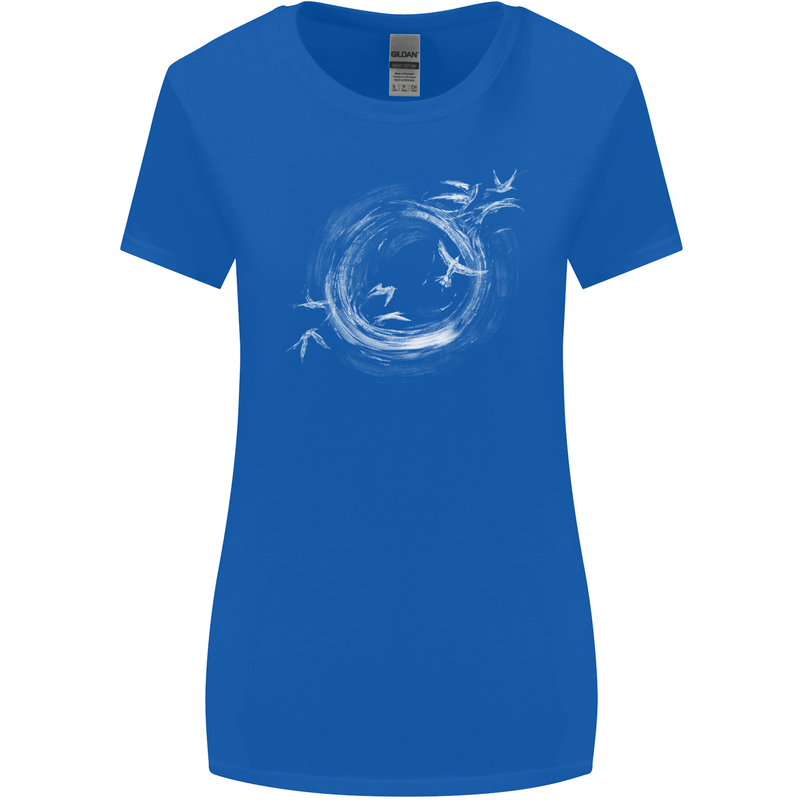 A Ring of Birds Birdwatching Birdwatcher Birding Womens Wider Cut T-Shirt Royal Blue