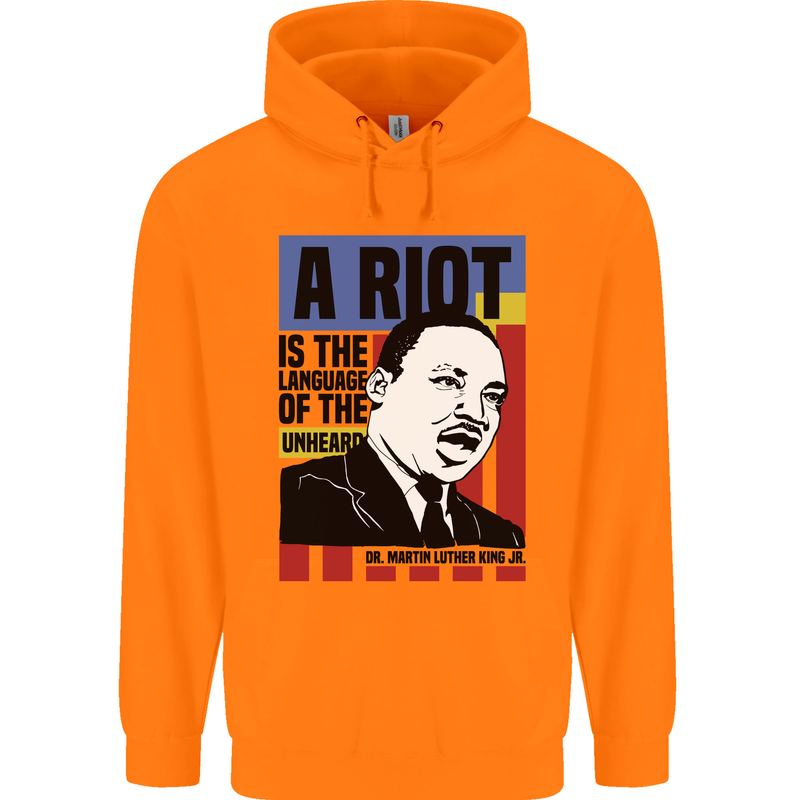 A Riot Martin Luther King Black Lives Matter Childrens Kids Hoodie Orange