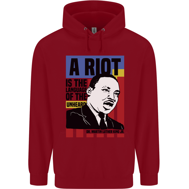 A Riot Martin Luther King Black Lives Matter Childrens Kids Hoodie Red