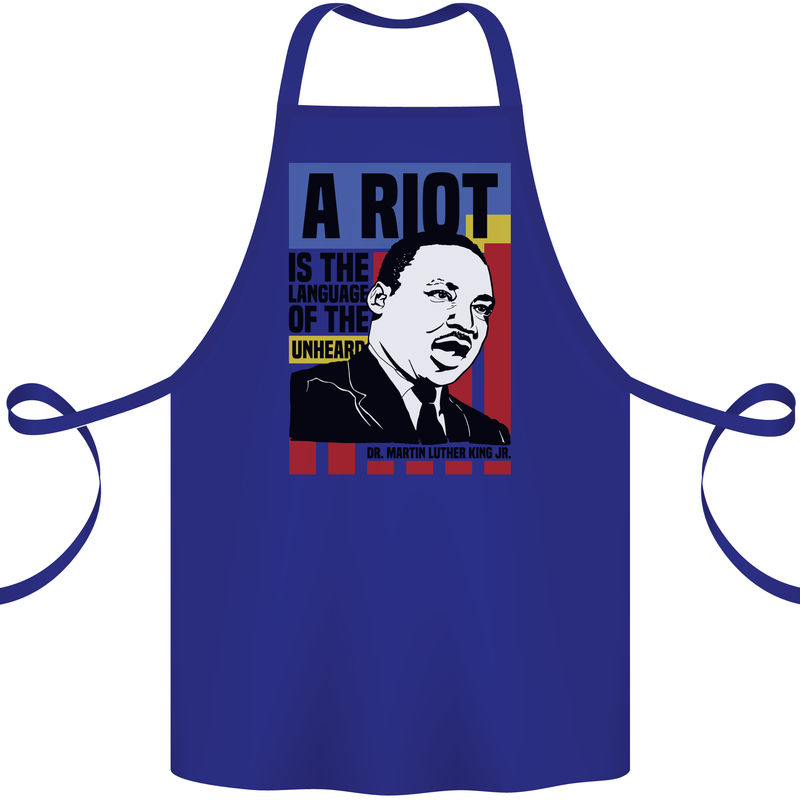 A Riot Martin Luther King Black Lives Matter Cotton Apron 100% Organic Royal Blue