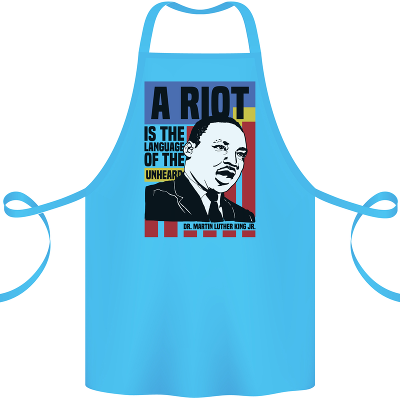 A Riot Martin Luther King Black Lives Matter Cotton Apron 100% Organic Turquoise