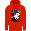 A Riot Martin Luther King Black Lives Matter Mens 80% Cotton Hoodie Bright Red