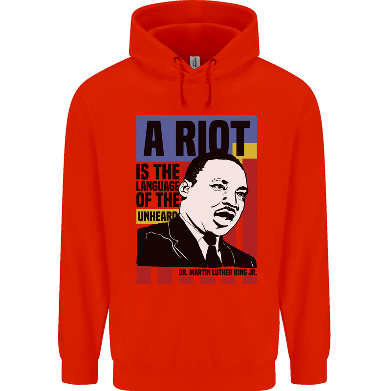 A Riot Martin Luther King Black Lives Matter Mens 80% Cotton Hoodie Bright Red