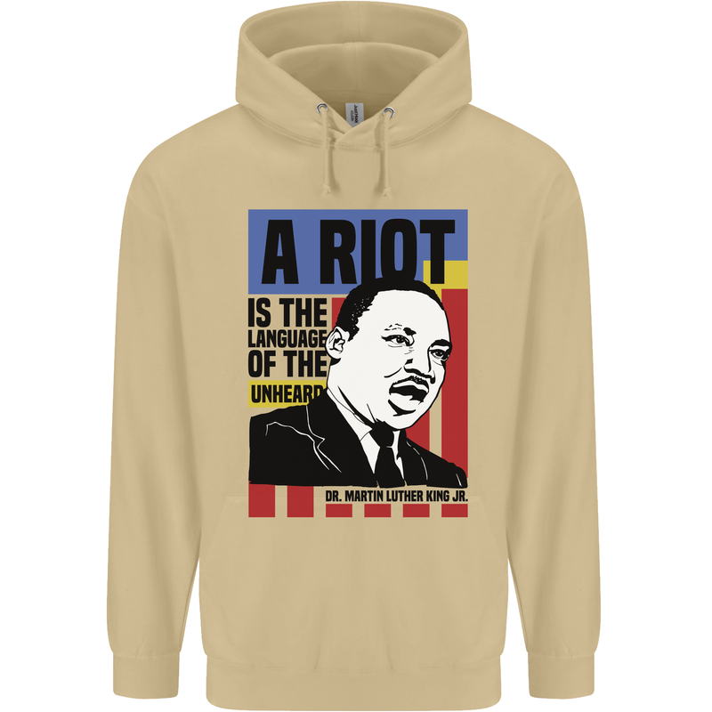 A Riot Martin Luther King Black Lives Matter Mens 80% Cotton Hoodie Sand