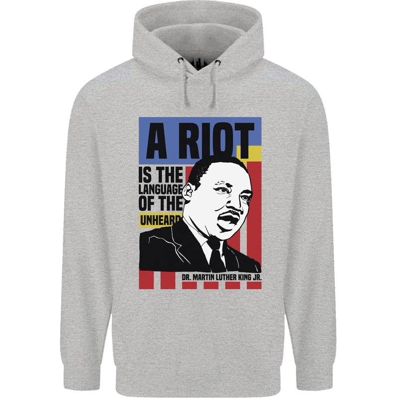 A Riot Martin Luther King Black Lives Matter Mens 80% Cotton Hoodie Sports Grey