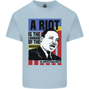 A Riot Martin Luther King Black Lives Matter Mens Cotton T-Shirt Tee Top Light Blue