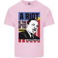A Riot Martin Luther King Black Lives Matter Mens Cotton T-Shirt Tee Top Light Pink