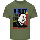 A Riot Martin Luther King Black Lives Matter Mens Cotton T-Shirt Tee Top Military Green
