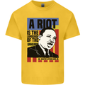 A Riot Martin Luther King Black Lives Matter Mens Cotton T-Shirt Tee Top Yellow
