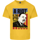 A Riot Martin Luther King Black Lives Matter Mens Cotton T-Shirt Tee Top Yellow