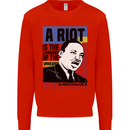A Riot Martin Luther King Black Lives Matter Mens Sweatshirt Jumper Bright Red
