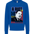 A Riot Martin Luther King Black Lives Matter Mens Sweatshirt Jumper Royal Blue
