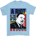 A Riot Martin Luther King Black Lives Matter Mens T-Shirt 100% Cotton Light Blue