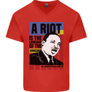 A Riot Martin Luther King Black Lives Matter Mens V-Neck Cotton T-Shirt Red