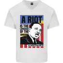 A Riot Martin Luther King Black Lives Matter Mens V-Neck Cotton T-Shirt White