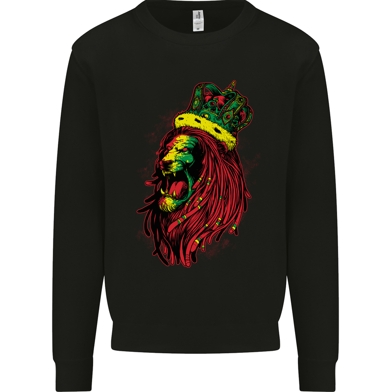 A Roaring Jamaican Lion Reggae Music Jamaica Mens Sweatshirt Jumper Black