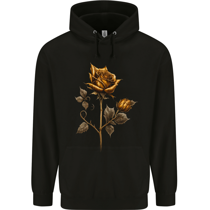 A Rustic Rose Gothic Goth Childrens Kids Hoodie Black
