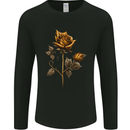 A Rustic Rose Gothic Goth Mens Long Sleeve T-Shirt Black