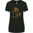A Rustic Rose Gothic Goth Womens Wider Cut T-Shirt Black